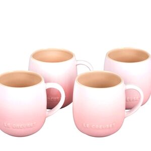 4 New Le Creuset Pink Ombre Mugs